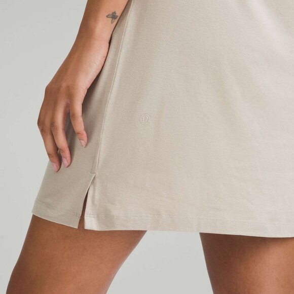 NWT Lululemon Classic-Fit Cotton-Blend T-Shirt Dress Size 6 Raw Linen - Picture 8 of 8